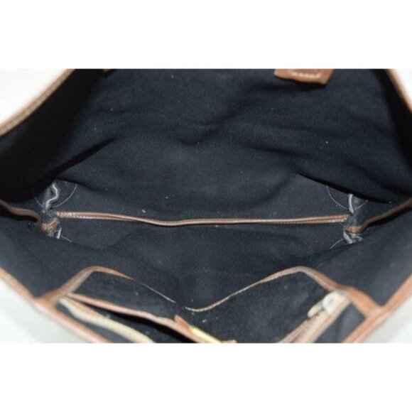 Dior Vintage XL Tote Brown Honeycomb Print On Greyish Green Coated Canvas - Picture 3 of 9